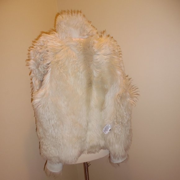 Tory‎ Burch Shearling Ivory White Lambskin Winter Runway Jacket Coat Jacket - Picture 9 of 16